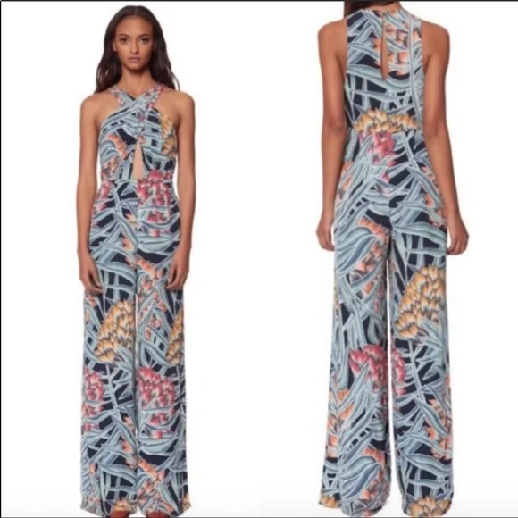 Mara Hoffman Herbarium tropical floral Cross Front Jumpsuit - Picture 4 of 7